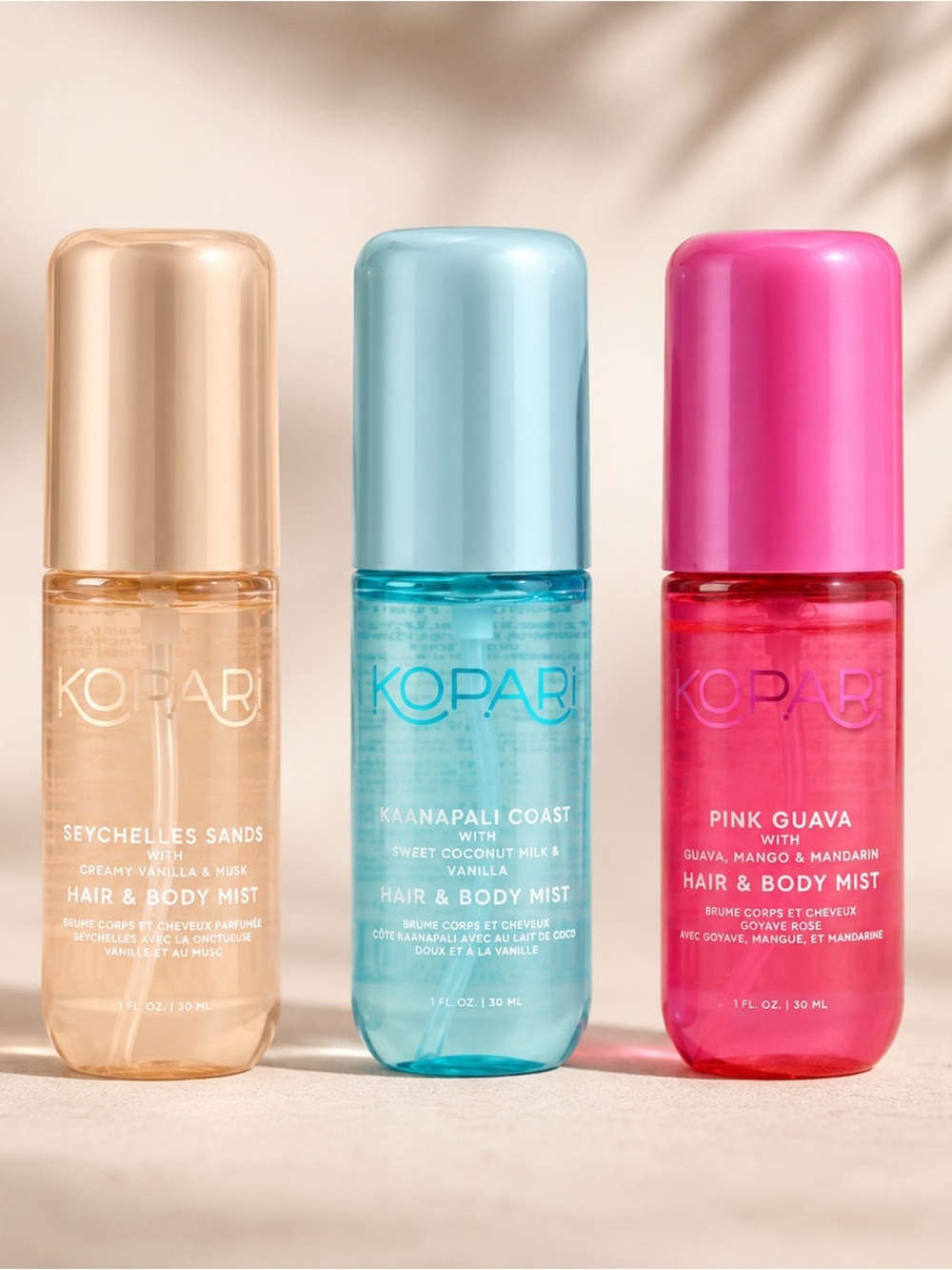 Kopari Trio Mini Hair & Body Mists